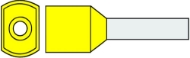 Afbeeldingen van Adereindhuls twin 2x6,0mm2 14mm pen geel