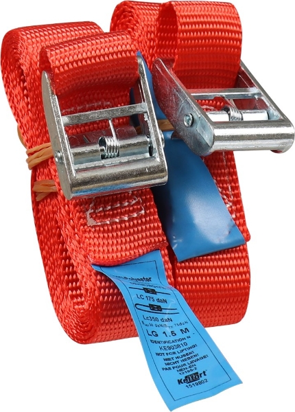 Afbeeldingen van Kelfort spanband rood 25mm x1.5m m.klemgesp