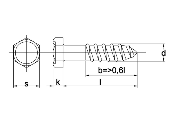 Afbeeldingen van Houtdraadbout 4.8 din571 8x100mm ev