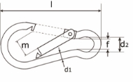 Afbeeldingen van Karabijnhaak 100x10 mm rvs