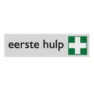 Afbeeldingen van Zelfkl.bord "eerste hulp" 165x45mm alu-look