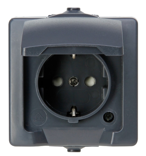 Afbeeldingen van Nautic Wandcontactdoos Ip44 1V Ra Antraciet