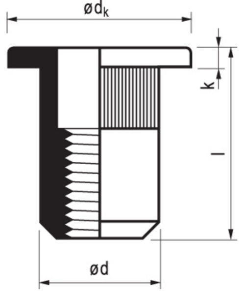 Afbeeldingen van Bl.klinkmoer m8 st. 3.0-5.5mm