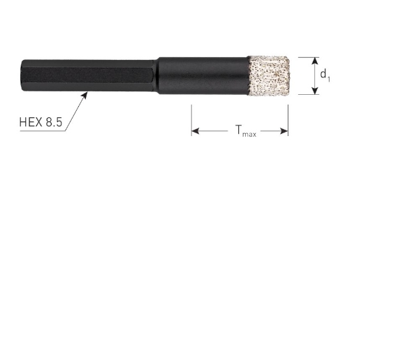 Afbeeldingen van Rotec tegelboor diamant zeskant 8mm