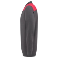 Afbeeldingen van Polosweater Bicolor Naden mt. L DgreyRed