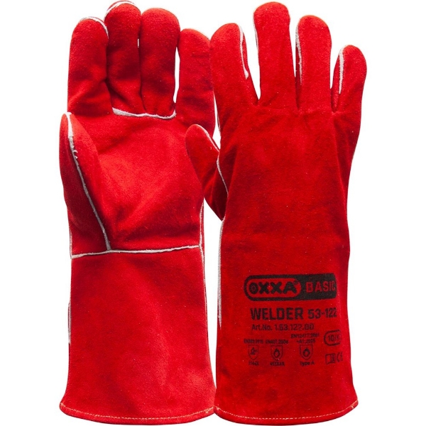 Afbeeldingen van OXXA Lashandschoen 5V split kevlar rood ct2