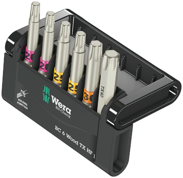 Afbeeldingen van Wera bit-check 6-delig wood tx hf 1