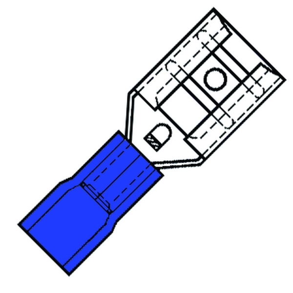 Afbeeldingen van Vlakstekerhuls (extra bus) 2,8x0,8mm blauw