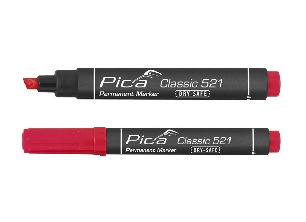 Afbeeldingen van Pica 521/40 Perm. Marker 2-6mm beitel rood