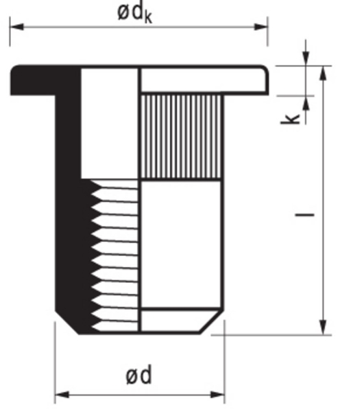 Afbeeldingen van Blindklinkmoer ck m4x11.2mm 22co alu