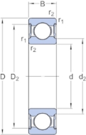 Afbeeldingen van SKF groefkogellager eenrijig 61808-2RS1