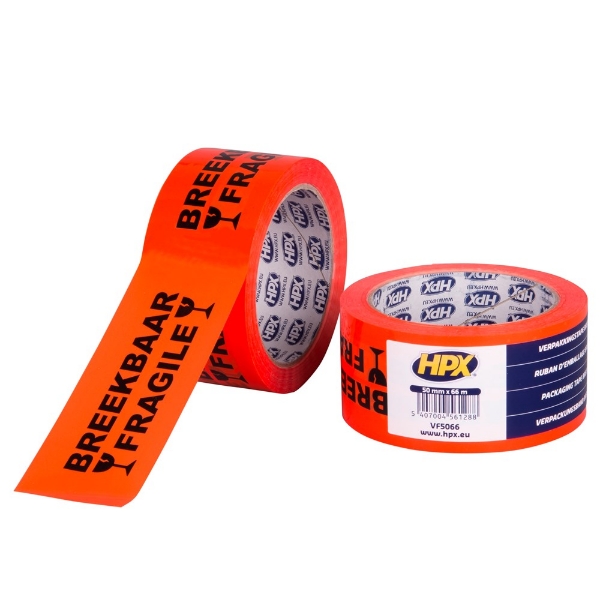 Afbeeldingen van Verpakkingstape breekbaar 50mm 66 meter