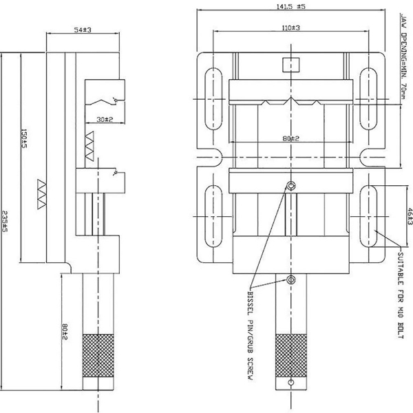 Afbeeldingen van Boormachineklem grootte 2 100mm