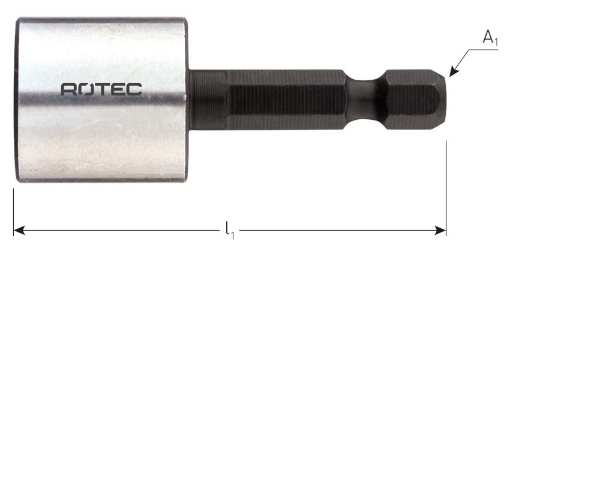 Afbeeldingen van Rotec Dopsleutel E6.3x65, magnetisch, SW