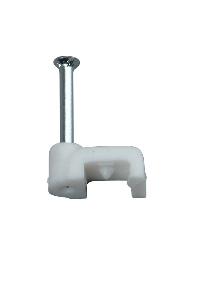 Afbeeldingen van Spijkerclip Plat Wit 50 Stuks