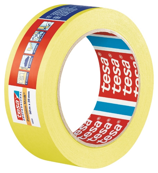 Afbeeldingen van Tesa 4334 tesakrepp 50m, 25mm geel