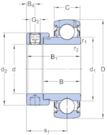 Afbeeldingen van SKF spanringlager yet 206 (fag 16206)