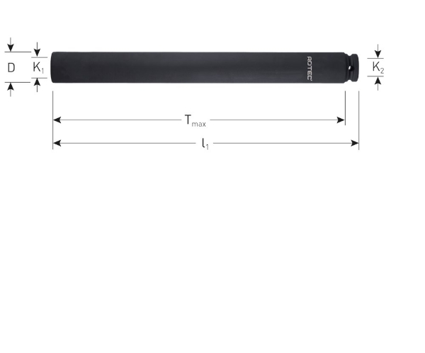 Afbeeldingen van Rotec krachtdop, 1/2" L-310mm SW30