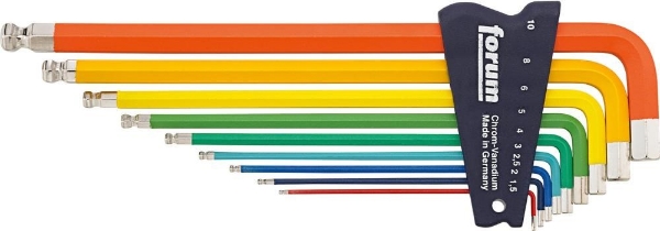 Afbeeldingen van Haakse schroevendraaier 9-dlg gel. kogelk.