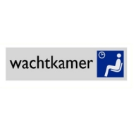 Afbeeldingen van Zelfkl.bord "wachtkamer" 165x45mm alu-look