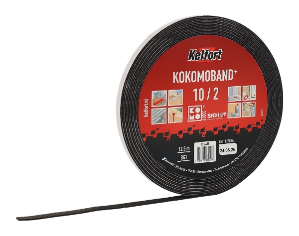Afbeeldingen van Kelfort kokomoband zwart 12,5mtr 10x2mm