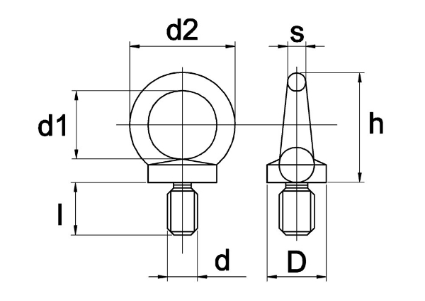 Afbeeldingen van Oogbout rvs m10 a2 din580