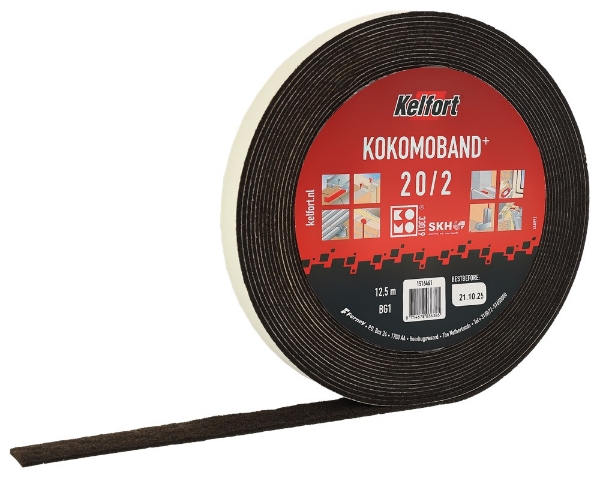 Afbeeldingen van Kelfort kokomoband zwart 12,5mtr 20x2mm