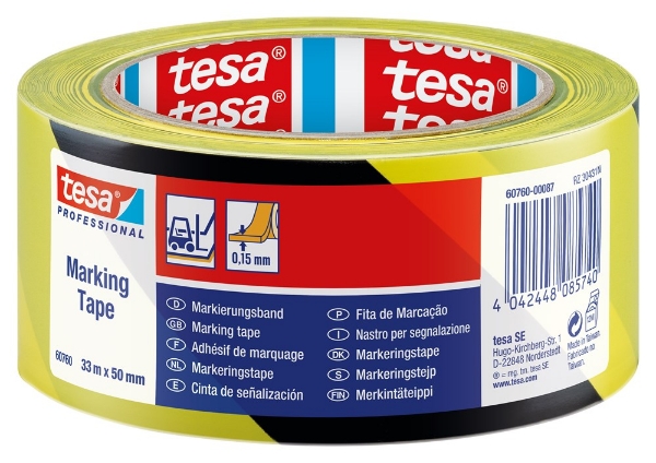 Afbeeldingen van Markeringstape 50mmx33mtr. geel/zwart