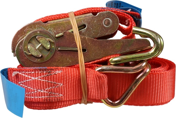 Afbeeldingen van Spanband rood 700kg 25mm x5.0m m.ratel+h