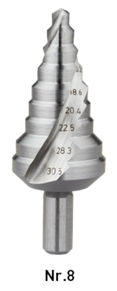 Afbeeldingen van Rotec trappenboor hss nr.8 6-30,5mm