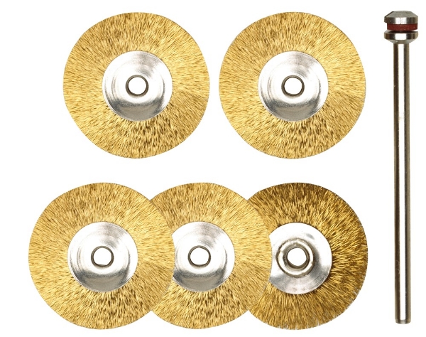 Afbeeldingen van Prox schijfborstels messing ï 22 mm, 5 st.