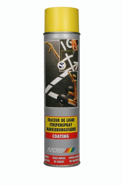 Afbeeldingen van Mot spuitbus wegenverf 600ml Geel