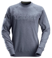 Afbeeldingen van Sni logo sweater mt.l gemeleerd d.blauw