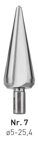 Afbeeldingen van Rotec HSS Conische plaatboor Nr.7 / °5-25,4
