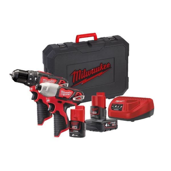 Afbeeldingen van Mil powerpack (m12bpd+M12bid)1x2ah1x4ah+lader