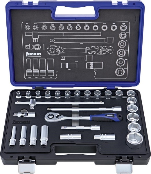 Afbeeldingen van For dopsleutelset 1/2" 28-delig