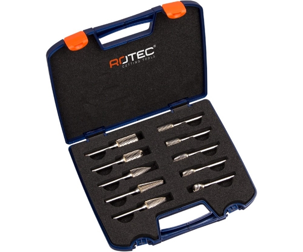 Afbeeldingen van Rotec Stiftfrezenset, 10-dlg, Z6, B,C,F,