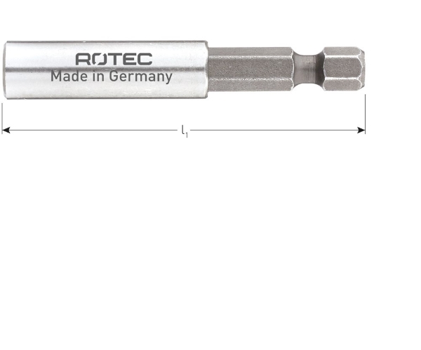 Afbeeldingen van Rotec Bithouder E6.3x60, magn., huls ø10