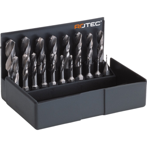 Afbeeldingen van Rotec boorbitset 1/4"opname 19-delig cas