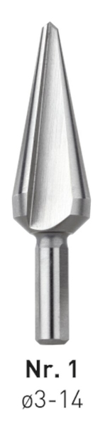Afbeeldingen van Rotec plaatboor konisch hss No.1 3-14mm