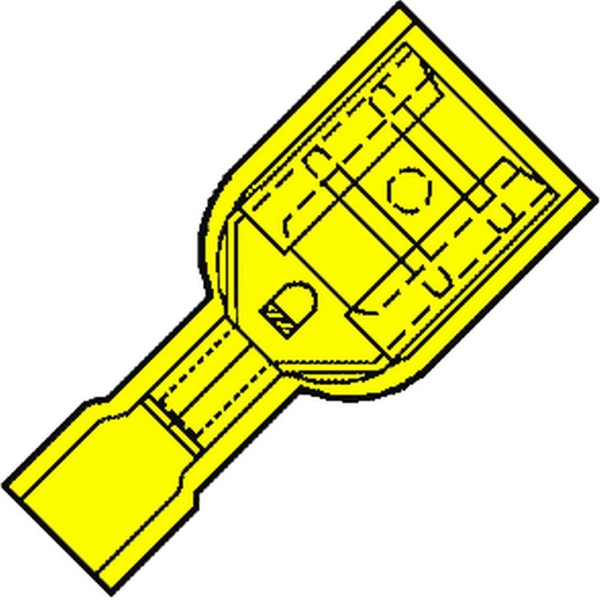 Afbeeldingen van Vlakstekerhuls geis. 6,3x0,8mm geel is4607fl