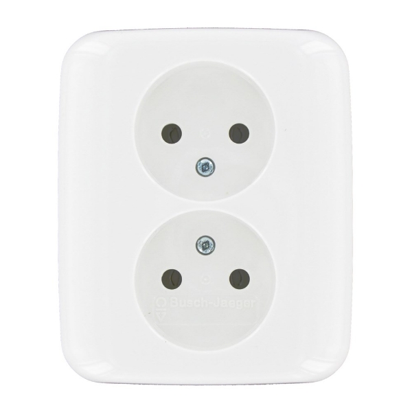 Afbeeldingen van Bj Si Reflex Wandcontactdoos 2V Z/Ra Wit