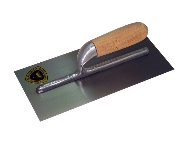 Afbeeldingen van Plakspaan blank geribt handvat 280x130mm