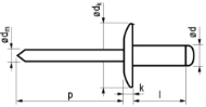 Afbeeldingen van Popnagel cilinderkop k16 4,8x16 alu/staal