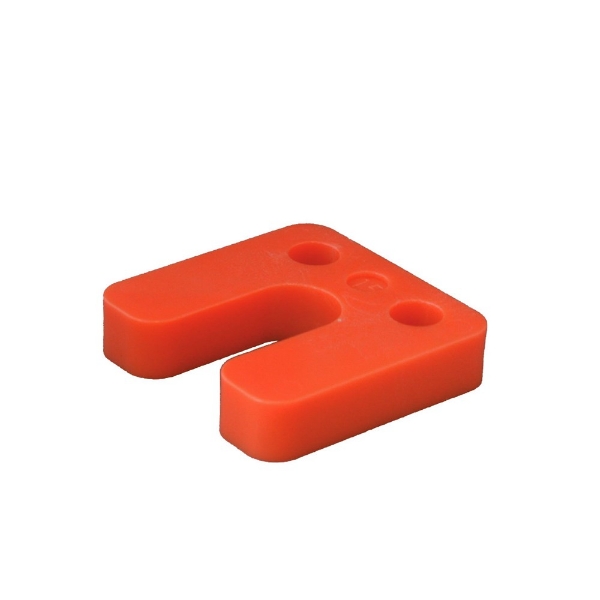 Afbeeldingen van Drukplaat met sleuf oranje 70x70x15mm