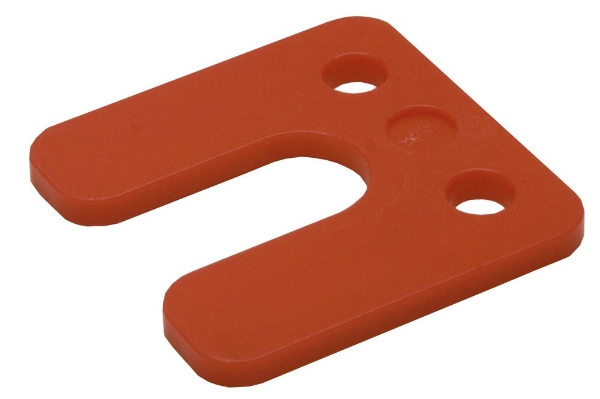 Afbeeldingen van Drukplaat met sleuf rood 70x70x5mm