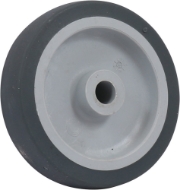 Afbeeldingen van Wiel pvc g.lag. 100mmgrs rubb.loopvlak