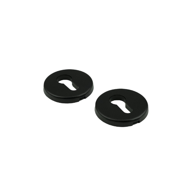 Afbeeldingen van Klikrozet Pc Rond Alu. Zwart 55Mm