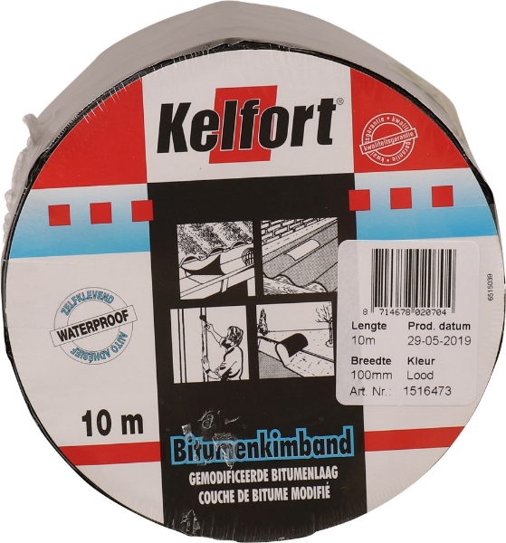 Afbeeldingen van Kelfort bitumenkimband 100mm loodkleur 10m