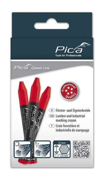 Afbeeldingen van Pica 590/40 Markeerkrijt PRO 12x120mm rood